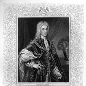 Portrait of John Campbell, Duke of Argyll and Greenwich (engraving) (b / e photo)