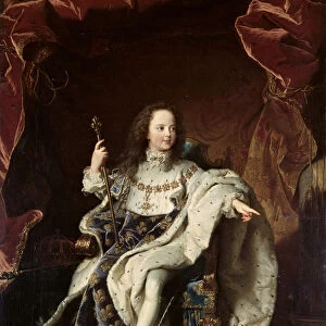 Portrait of Louis XV (1710-74) in Coronation Robes, 1715 (oil on canvas)