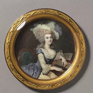 Portrait of a Woman at a Harpsichord, c. 1788 (w / c on ivory)