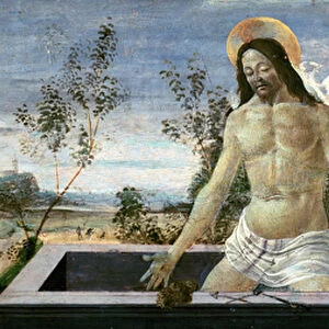 Predella panel depicting the Resurrection, from the St. Barnabas Altarpiece (tempera on panel)
