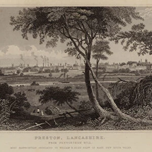 Preston, Lancashire, from Penwortham Hill (engraving)
