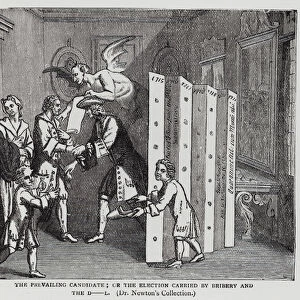 The Prevailing Candidate; or The Election Carried by Bribery and the Devil, satire on the general election of 1722 (engraving)