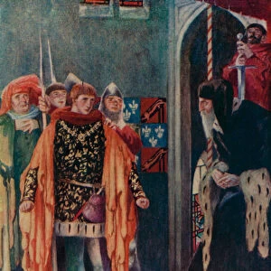 Prince Henry and Judge Gascoigne (colour litho)