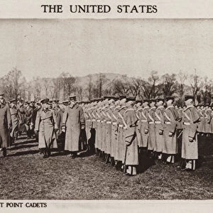 Prince of Wales inspecting West Point cadets, United States (b / w photo)