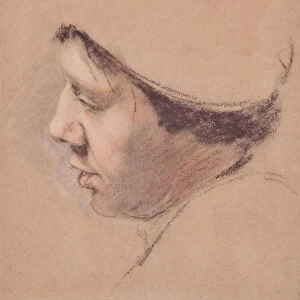 Profile of a man, 1810-65 (Pastel, Charcoal)