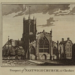 Prospect of Nantwich Church, in Cheshire (engraving)