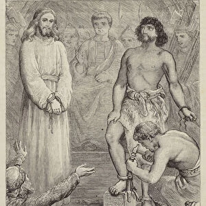 Release of Barabbas, St Mark XV, 15 (engraving)
