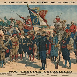 Review of the 14th July, Our Colonial Troops, illustration from Le Petit Journal