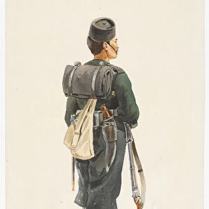 Rifleman of the 4th Gurkha Regiment in marching order, 1890 (w / c)