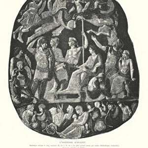 Roman onyx cameo depicting the apotheosis of the Emperor Augustus (engraving)