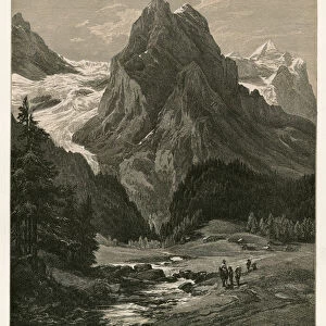 The Rosenlaui Glacier, between the Wellhorn and the Engelhorns (engraving)