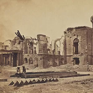 Ruined palace, c. 1858 (sepia photo)