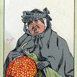 Sairey Gamp, from Martin Chuzzlewit, 1923 (colour litho)