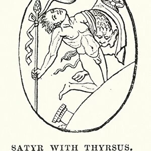 Satyr with Thyrsus (engraving)