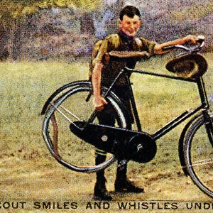 A Scout Smiles and Whistles under All Difficulties, 1929 (colour litho)