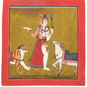 Shiva Ardhanarishvara, c. 1715 (opaque w / c, gold & silver on paper)