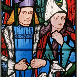 Solomon and the Queen of Sheba, 1857 (stained glass)