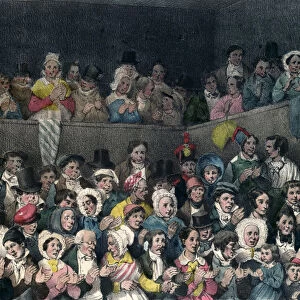 Spectators Applauding at the Theatre, engraved by Benard and Frey, 1837 (colour litho)
