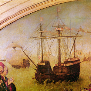 St. Auta Altapice, detail of a galleon from the central panel, c. 1520 (oil on panel)
