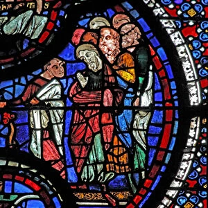 St John window: revives a woman (w48) (stained glass)
