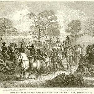 Start of the Burke and Wills Expedition from the Royal Park, Melbourne (engraving)