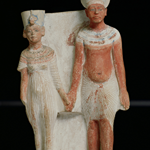 Statuette of Amenophis IV (Akhenaten) and Nefertiti, from Tell el-Amarna, Amarna Period