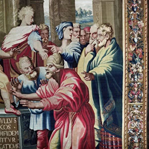 Tapestry depicting the Acts of the Apostles, the Blinding of Elymas (detail of Elymas