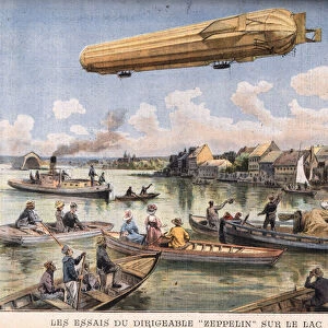 The tests of the Zeppelin airship on Lake Constance in Germany