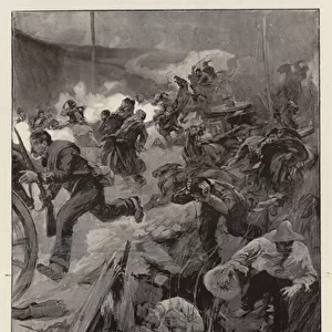 "The Turks are upon us!"the Greek Stampede to Larissa (litho)