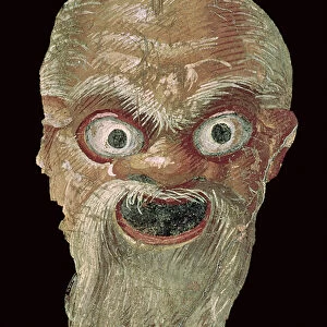 Theatre Mask, East Wall, Oecus 5, 60-50 BC (fresco) (detail of 57188)