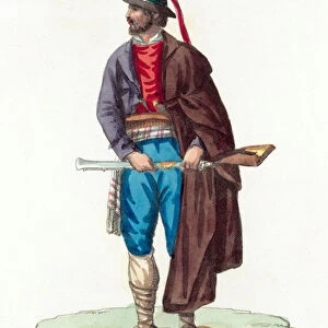 Uomo Di Sonnino (coloured engraving)