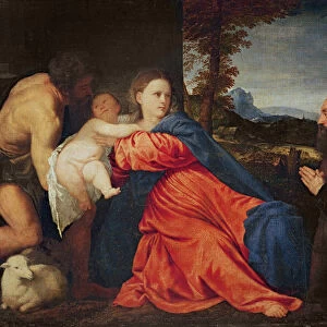 Virgin and Infant with Saint John the Baptist and Donor (oil on canvas)