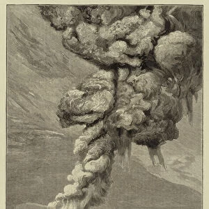 A Volcanic Eruption at the Island of Krakatau in the Straits of Sunda, Midway between Java and Sumatra (engraving)