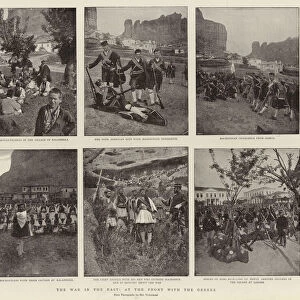 The War in the East, at the Front with the Greeks (b / w photo)