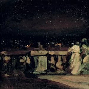 Watching the Fireworks, St. Cloud (on the Terrace) c. 1893 (oil on canvas)