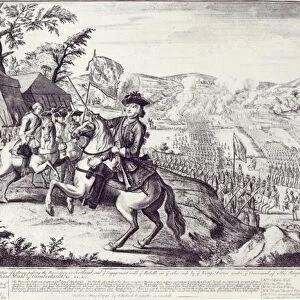 William Duke of Cumberland and the Rebel Forces, 1st May 1746 (litho) (b / w photo)