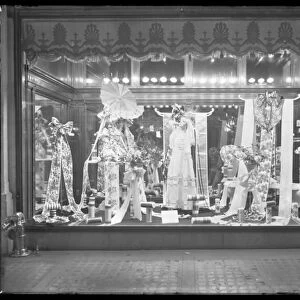 Window display of ribbons, Gimbels Department Store, New York City, March 10