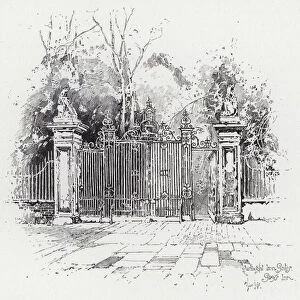 Wrought Iron Gates, Grays Inn (engraving)