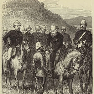 The Zulu War, Investiture of Major Chard, RE, with the Victoria Cross (engraving)