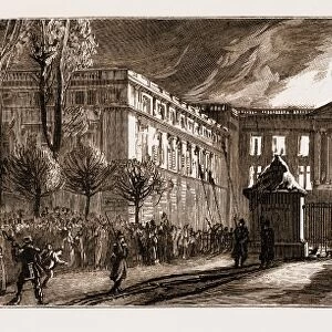 The Burning of the Palais De LA Nation, or Houses of Parliament, Brussels, Belgium, 1883