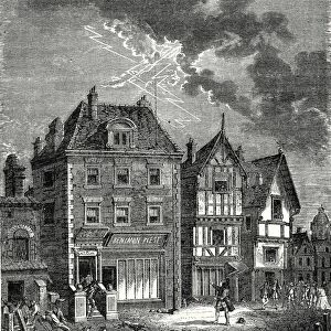 The first lightning rod created by Franklin in Philadelphia, located on the roof