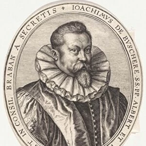 Portrait of Joachim de Buschere, secretary in the Council of Brabant, Johannes Wierix