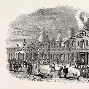 Ruins Great Storehouse, November, 1841, London, England, engraving 19th century, Britain