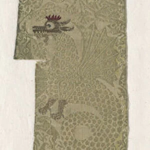 Silk Fragment 13th century Spain Lampas weave