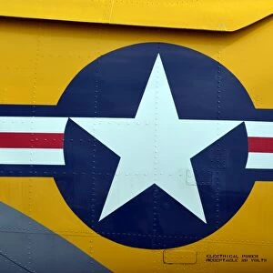 Close-up of the aircraft insignia on an old-fashion warbird