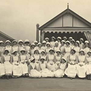 Group portrait of nurses at King George Military Hospital, London, 1915