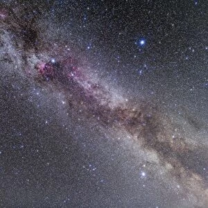 The Summer Triangle stars in the Milky Way through Cygnus, Lyra and Aquila