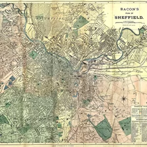 Bacon's large scale plan of Sheffield, c.1890s