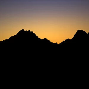 Mountains before sunrise seen from Elbrus, Caucasus, Russia, June 2008