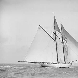 The 250 ton schooner Germania sailing downwind with spinnaker, 1912. Creator